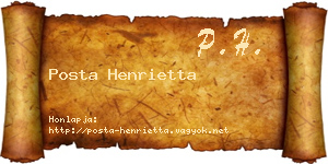 Posta Henrietta névjegykártya